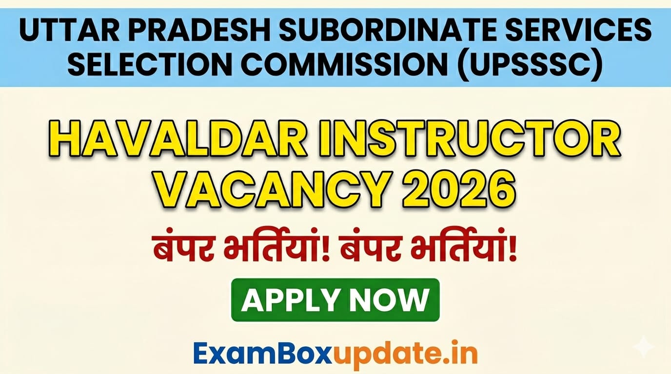 UPSSSC Havaldar Instructor Online form 2026